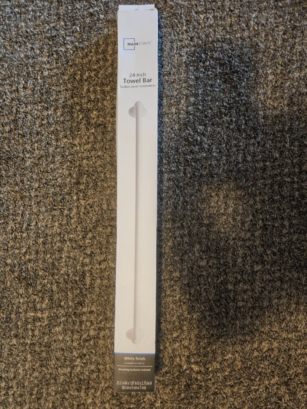 Mainstays 24-Inch Towel Bar (White) Brand New Never Opened